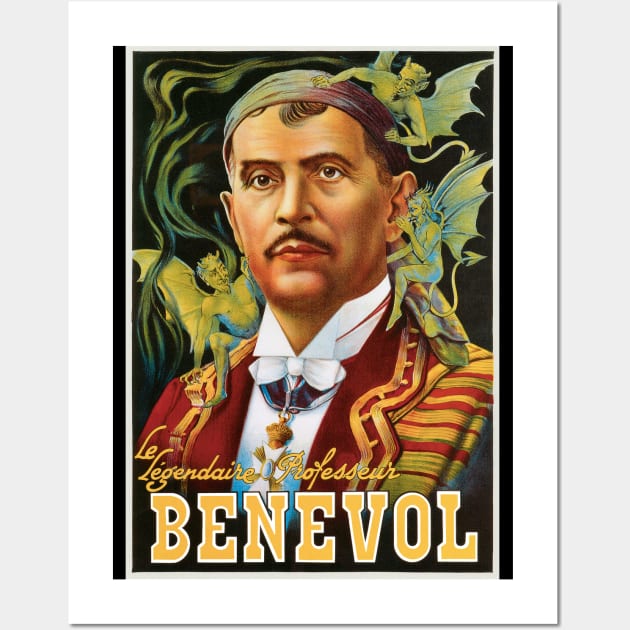 Vintage Magic Poster Art, the Legendary Professor Benevol Wall Art by MasterpieceCafe